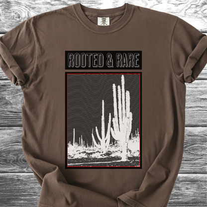 Cactus Rooted & Rare Graphic Black TShirt