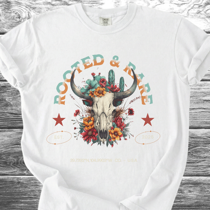 Rooted & Rare Bull Skull TShirt