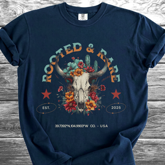 Rooted & Rare Bull Skull TShirt