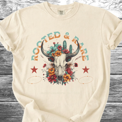 Rooted & Rare Bull Skull TShirt