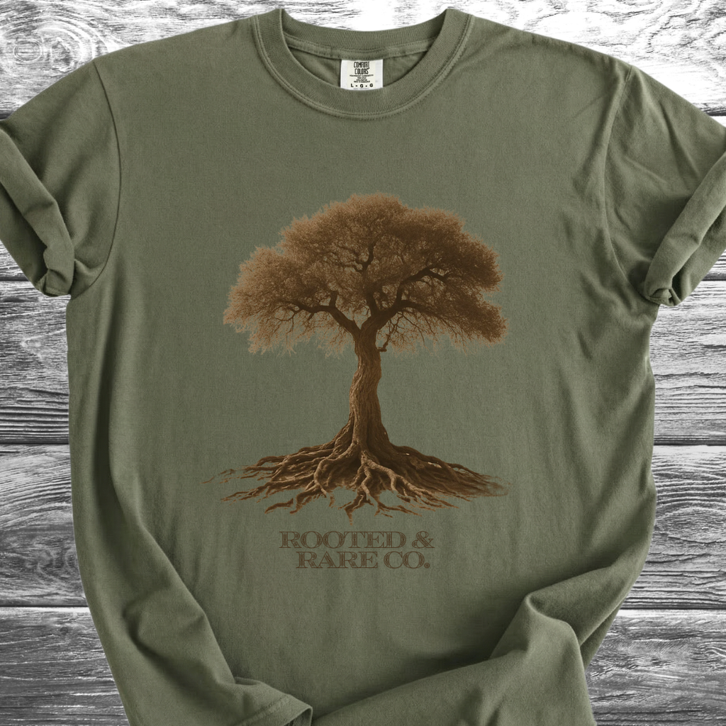 Rooted & Rare Co. Tree Brown TShirt