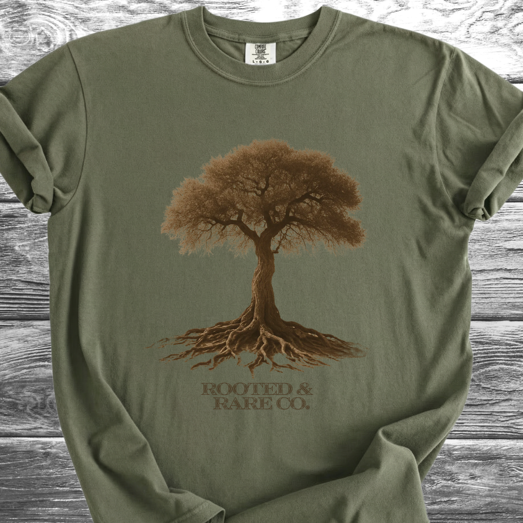 Rooted & Rare Co. Tree Brown TShirt