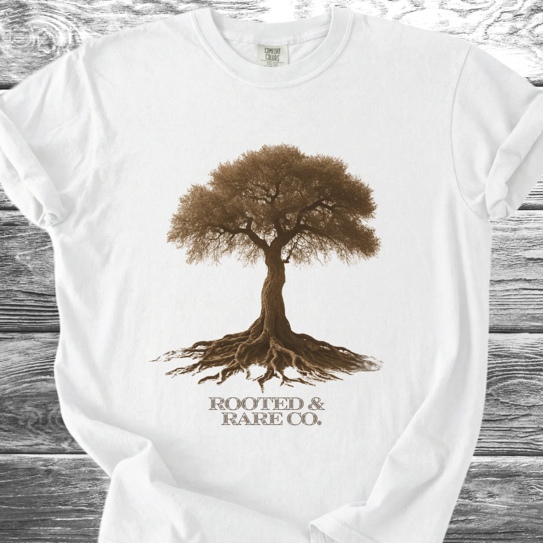 Rooted & Rare Co. Tree Brown TShirt