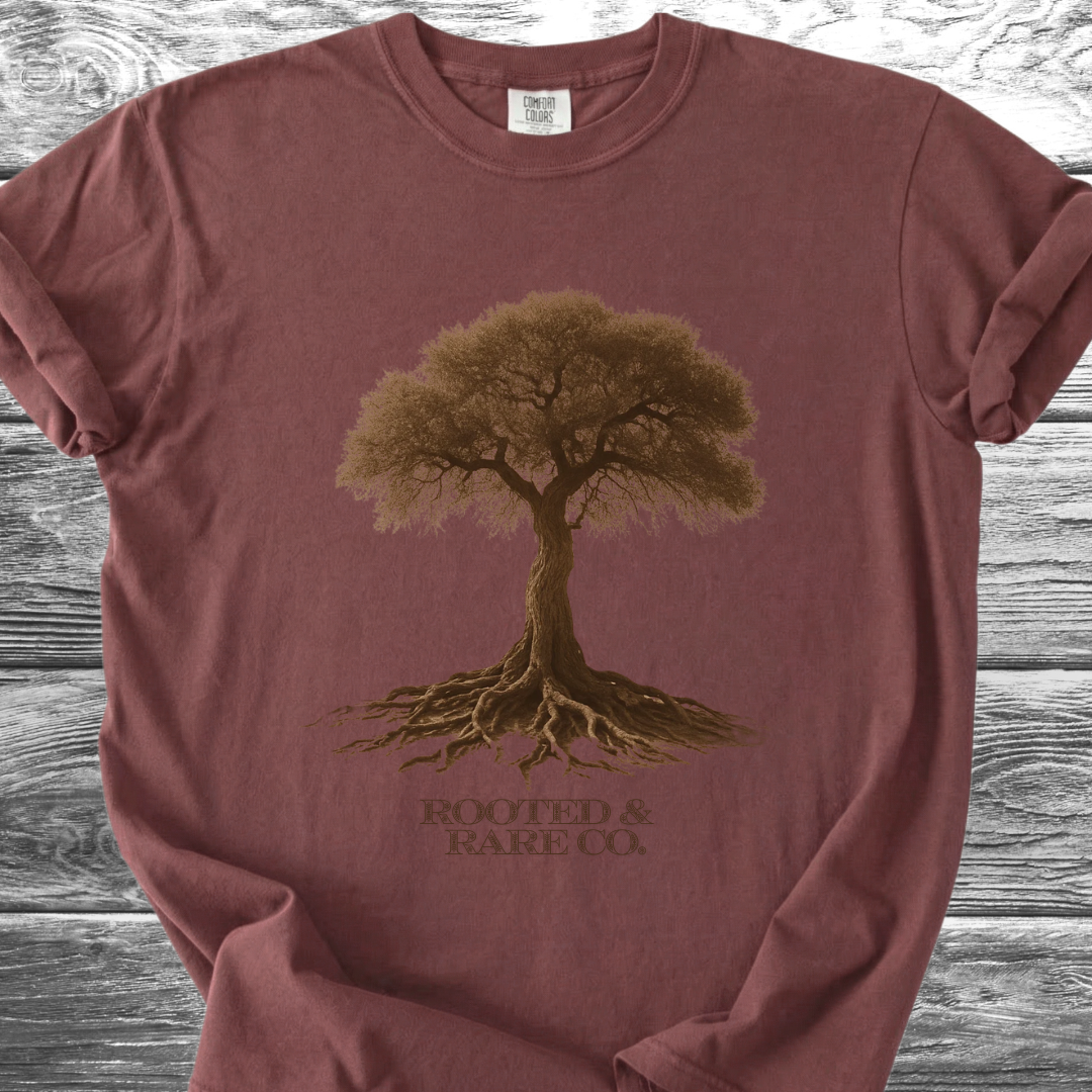 Rooted & Rare Co. Tree Brown TShirt