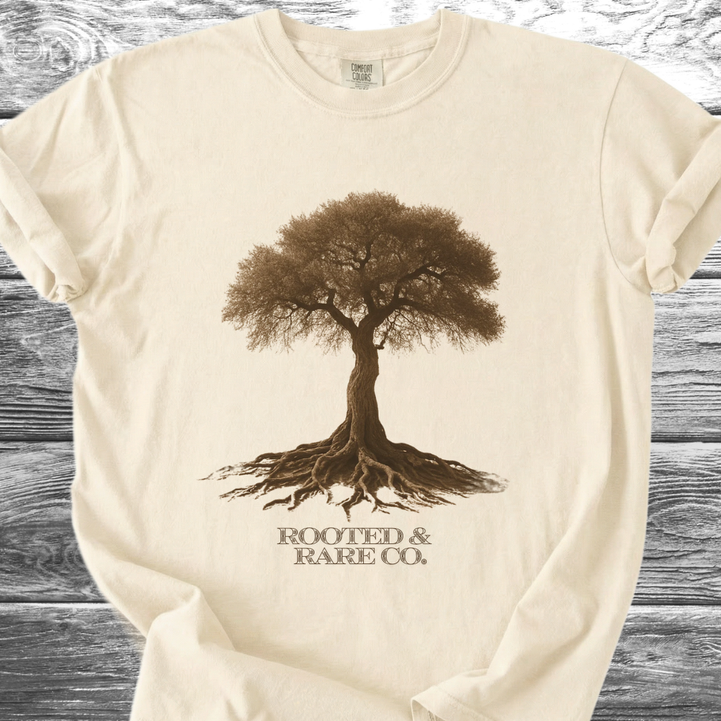 Rooted & Rare Co. Tree Brown TShirt