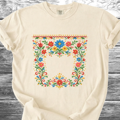 Floral PRINTED "Embroidery Style" TShirt