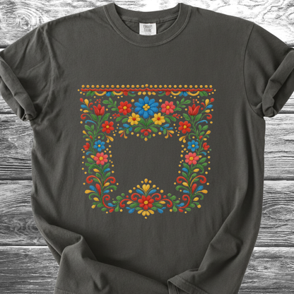 Floral PRINTED "Embroidery Style" TShirt