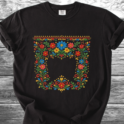 Floral PRINTED "Embroidery Style" TShirt