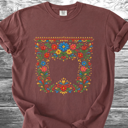 Floral PRINTED "Embroidery Style" TShirt