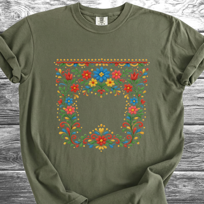 Floral PRINTED "Embroidery Style" TShirt