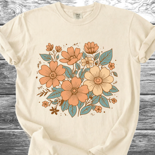 Retro-Botanical Poppies TShirt