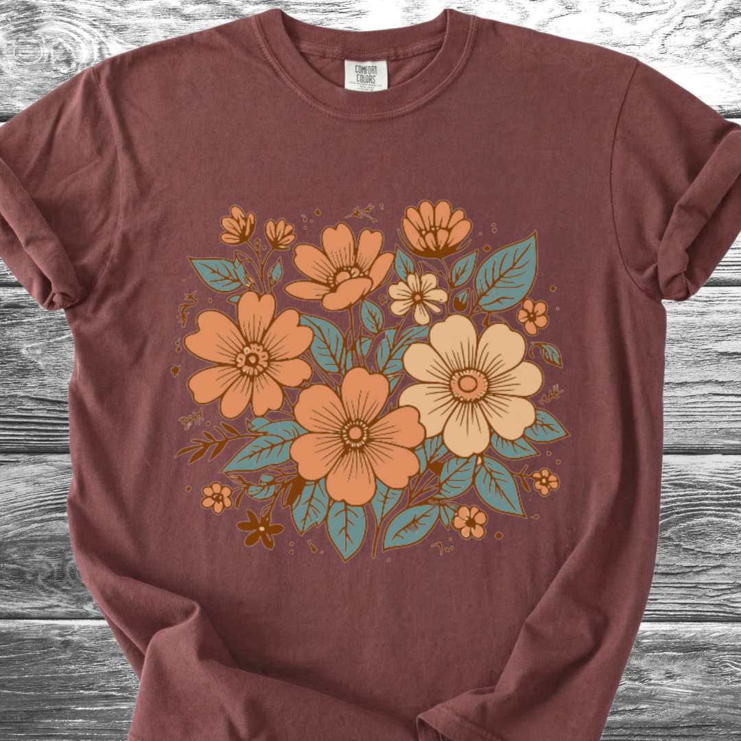 Retro-Botanical Poppies TShirt
