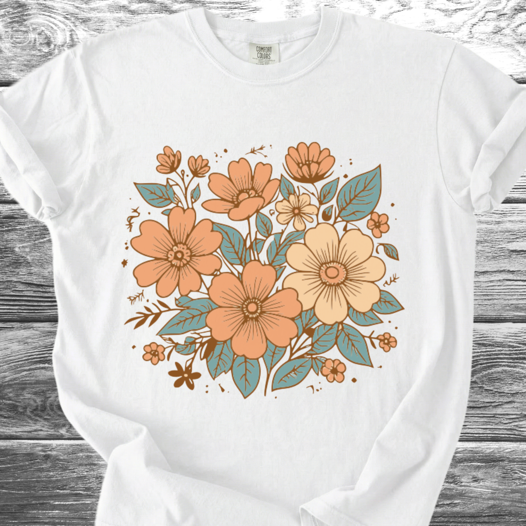 Retro-Botanical Poppies TShirt