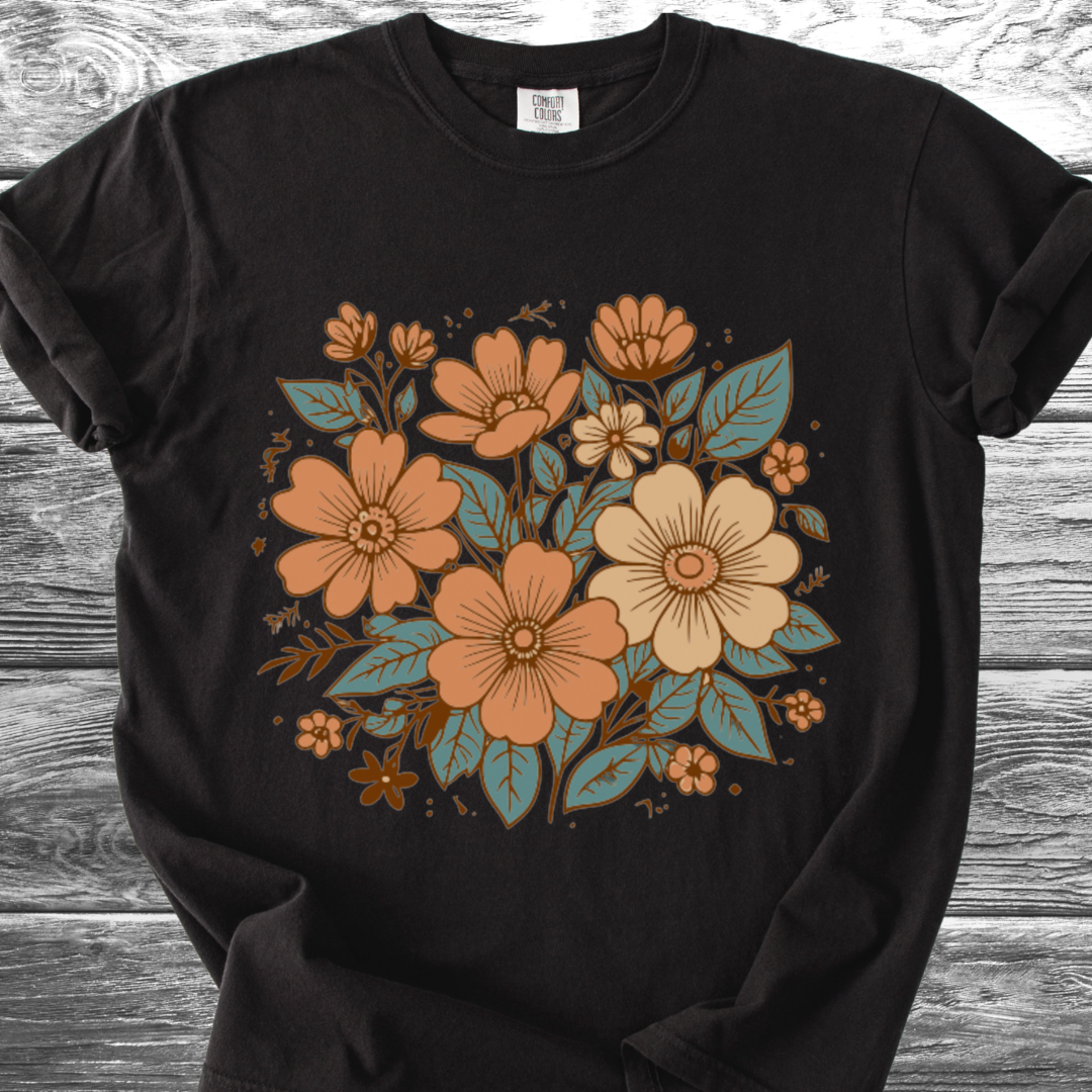 Retro-Botanical Poppies TShirt