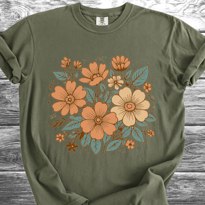 Retro-Botanical Poppies TShirt