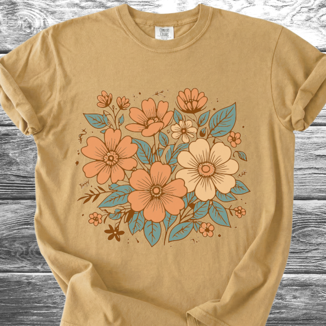 Retro-Botanical Poppies TShirt