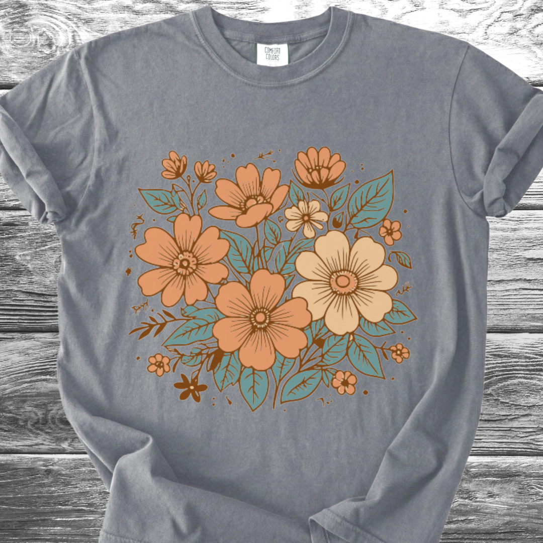 Retro-Botanical Poppies TShirt