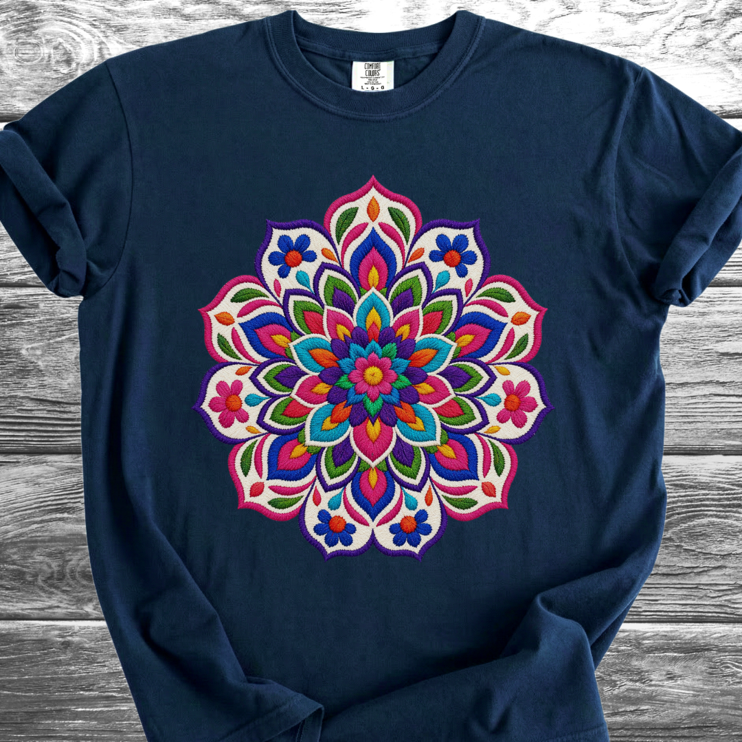 Mandala Bordado PRINTED "Embroidery Style" TShirt