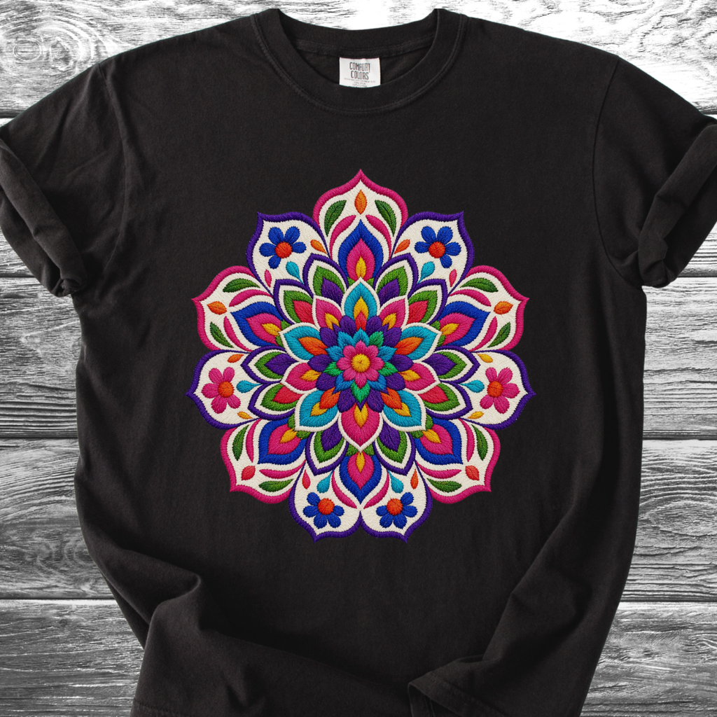 Mandala Bordado PRINTED "Embroidery Style" TShirt