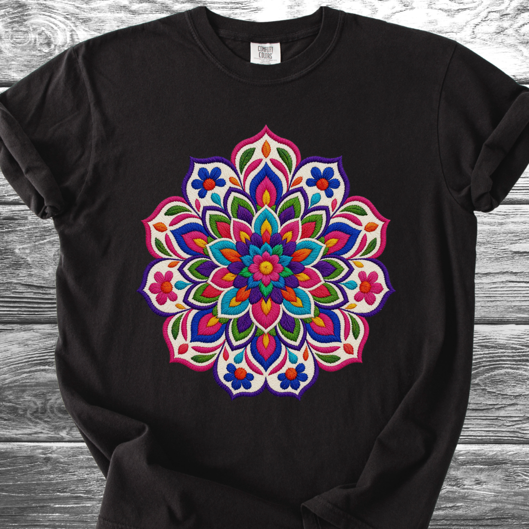 Mandala Bordado PRINTED "Embroidery Style" TShirt