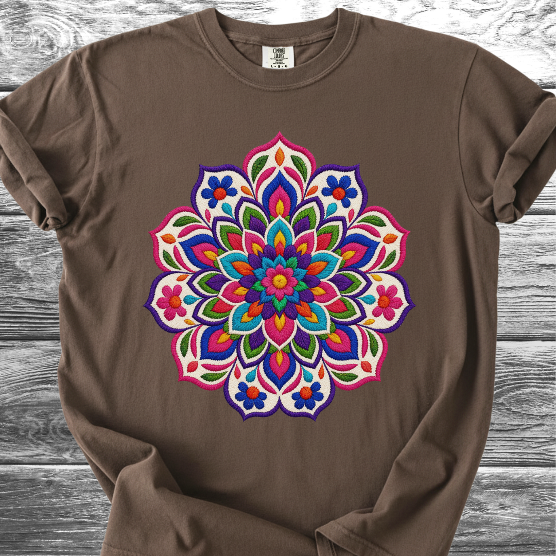 Mandala Bordado PRINTED "Embroidery Style" TShirt