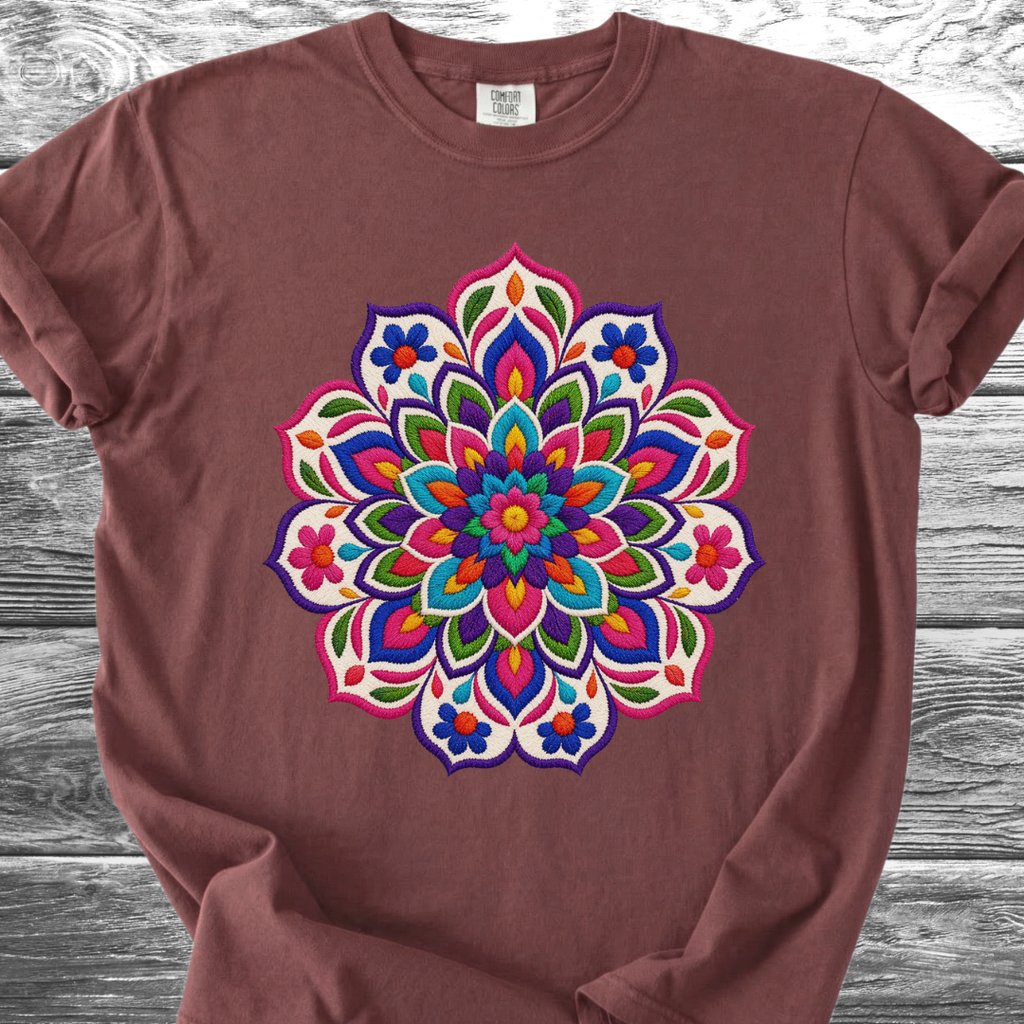 Mandala Bordado PRINTED "Embroidery Style" TShirt