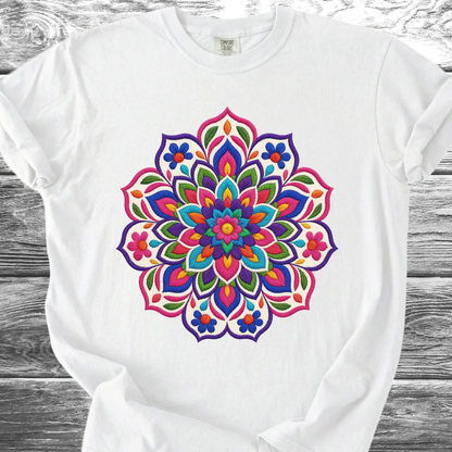 Mandala Bordado PRINTED "Embroidery Style" TShirt