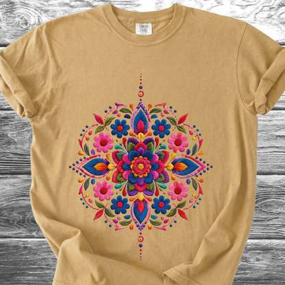 Mandala Mexicano PRINTED "Embroidery Style" TShirt