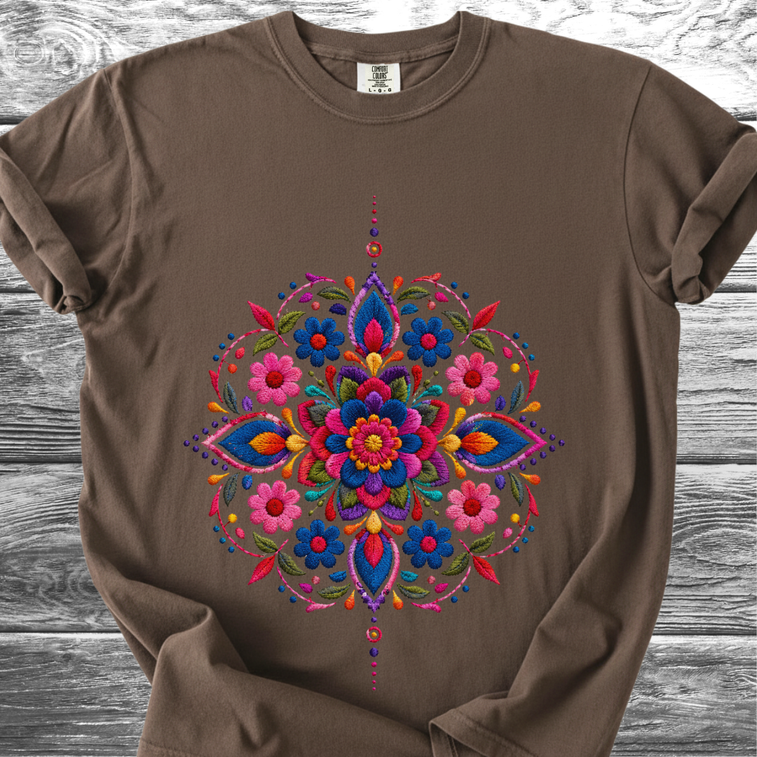 Mandala Mexicano PRINTED "Embroidery Style" TShirt