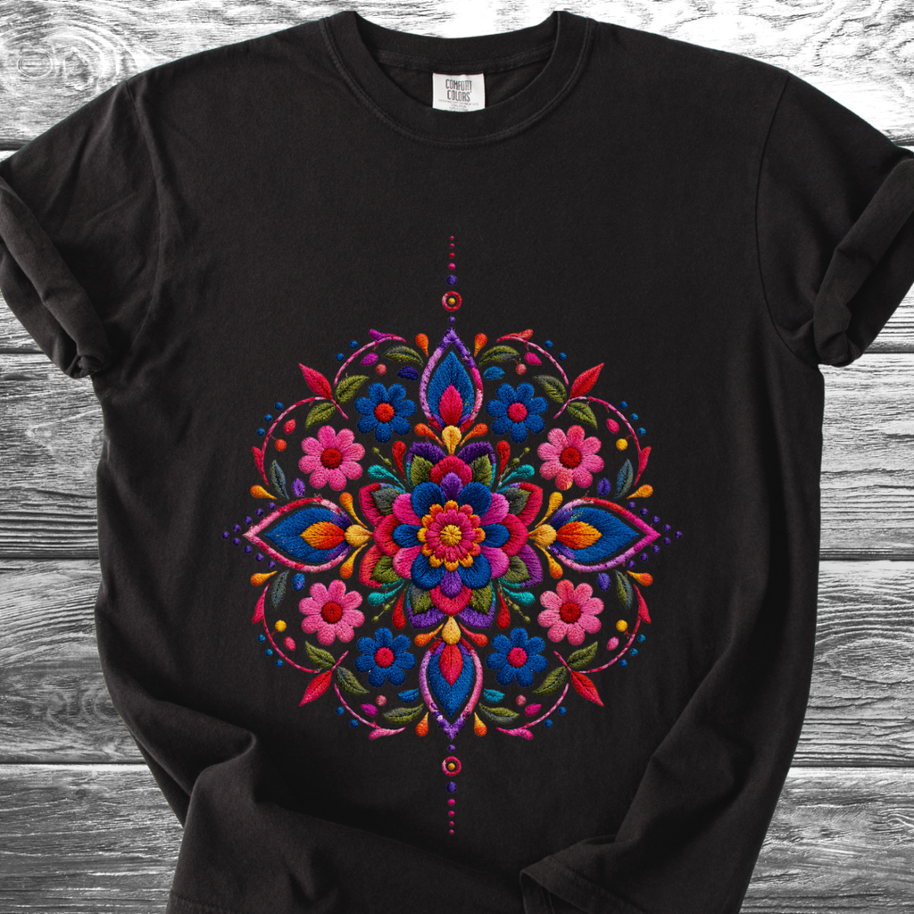Mandala Mexicano PRINTED "Embroidery Style" TShirt