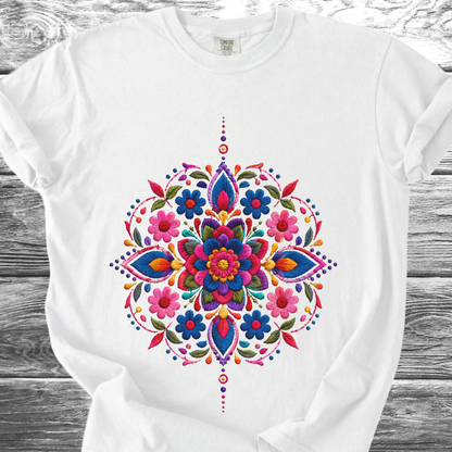 Mandala Mexicano PRINTED "Embroidery Style" TShirt