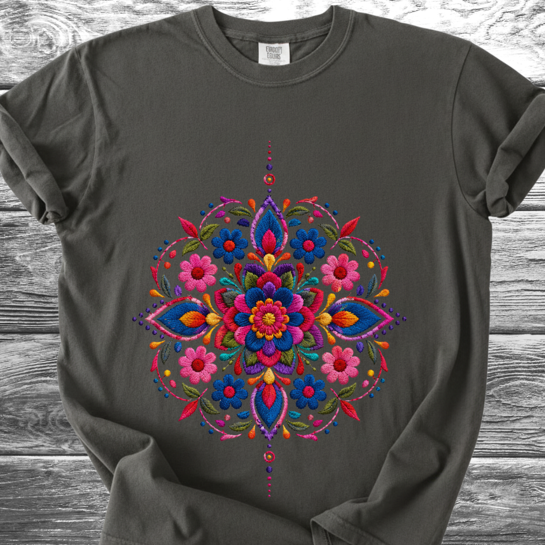 Mandala Mexicano PRINTED "Embroidery Style" TShirt