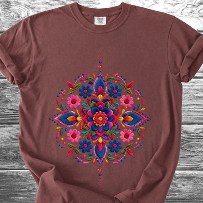 Mandala Mexicano PRINTED "Embroidery Style" TShirt