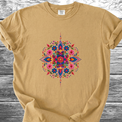 Mandala Mexico PRINTED "Embroidery Style" TShirt