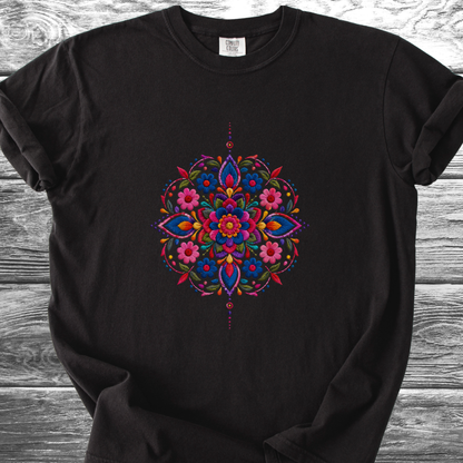 Mandala Mexico PRINTED "Embroidery Style" TShirt