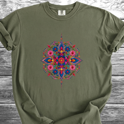 Mandala Mexico PRINTED "Embroidery Style" TShirt