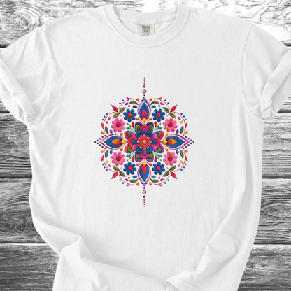 Mandala Mexico PRINTED "Embroidery Style" TShirt