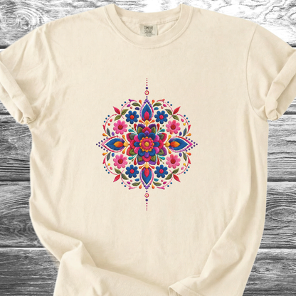 Mandala Mexico PRINTED "Embroidery Style" TShirt