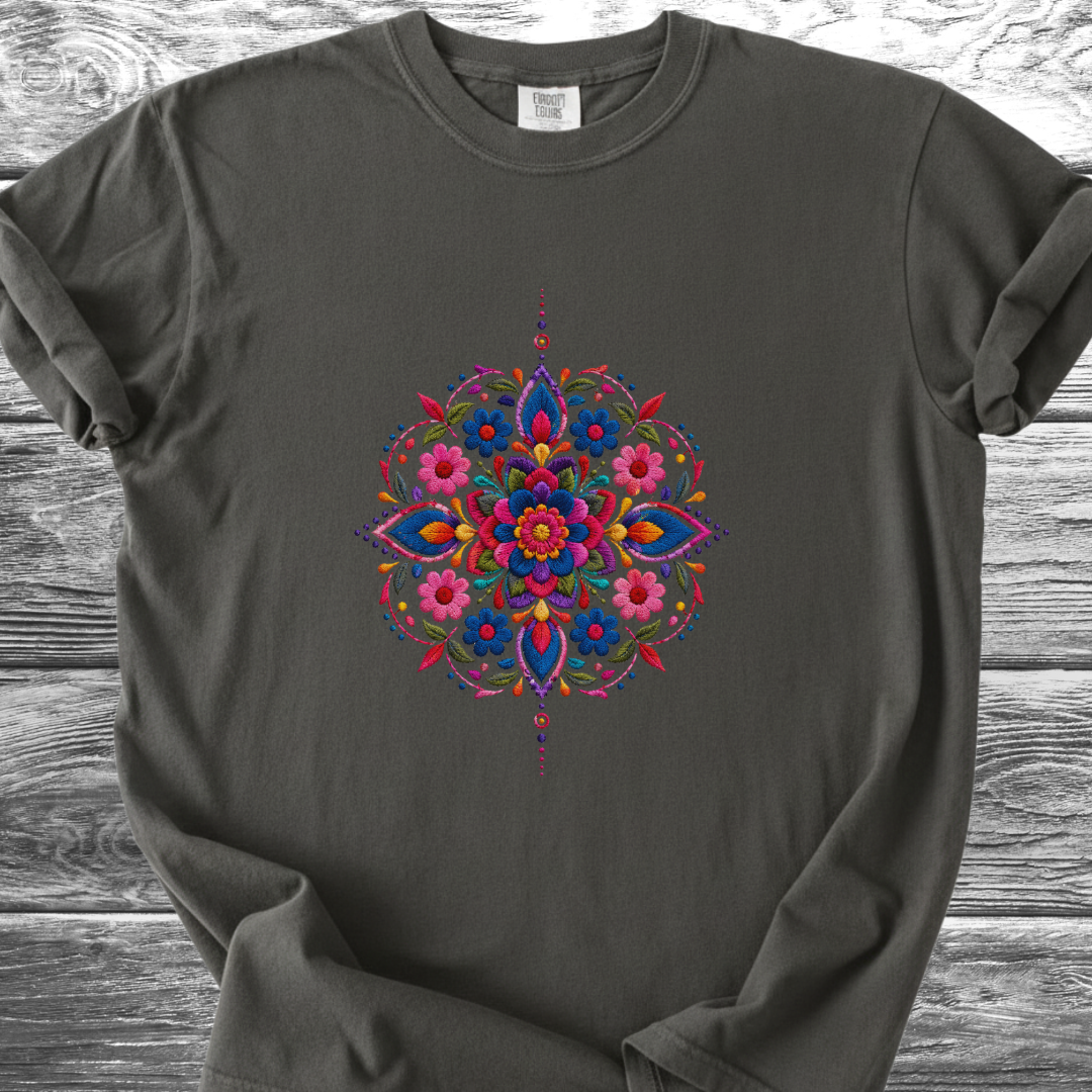 Mandala Mexico PRINTED "Embroidery Style" TShirt