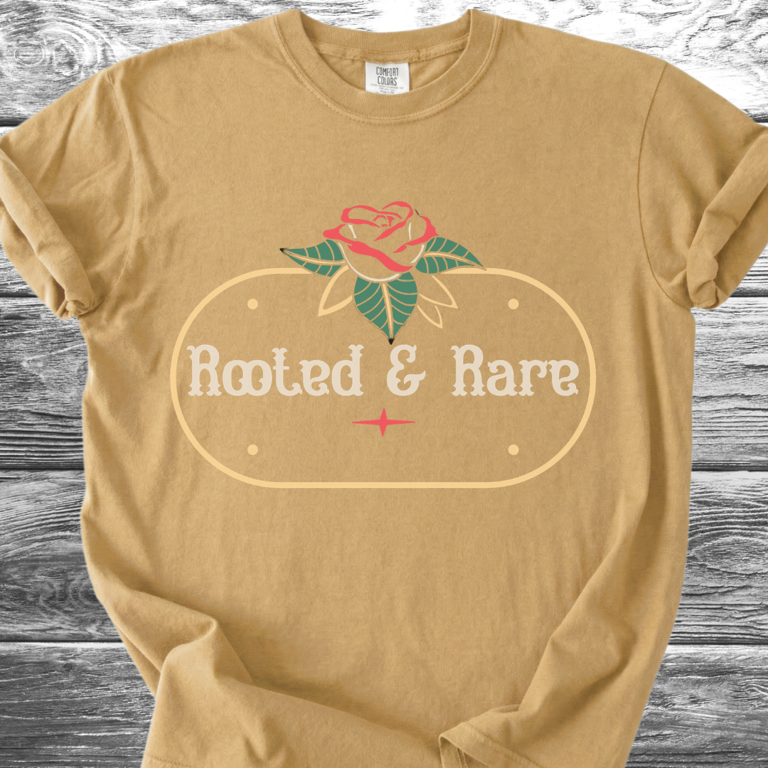Rooted & Rare Rose Plaque TShirt