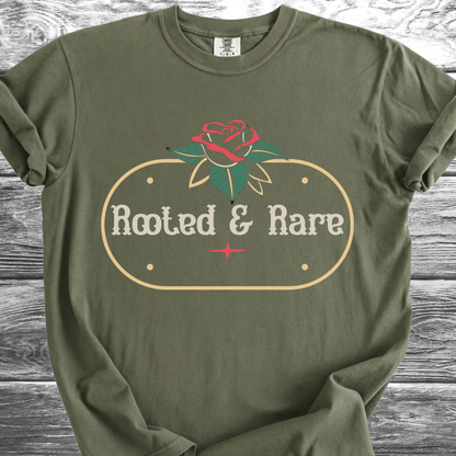 Rooted & Rare Rose Plaque TShirt