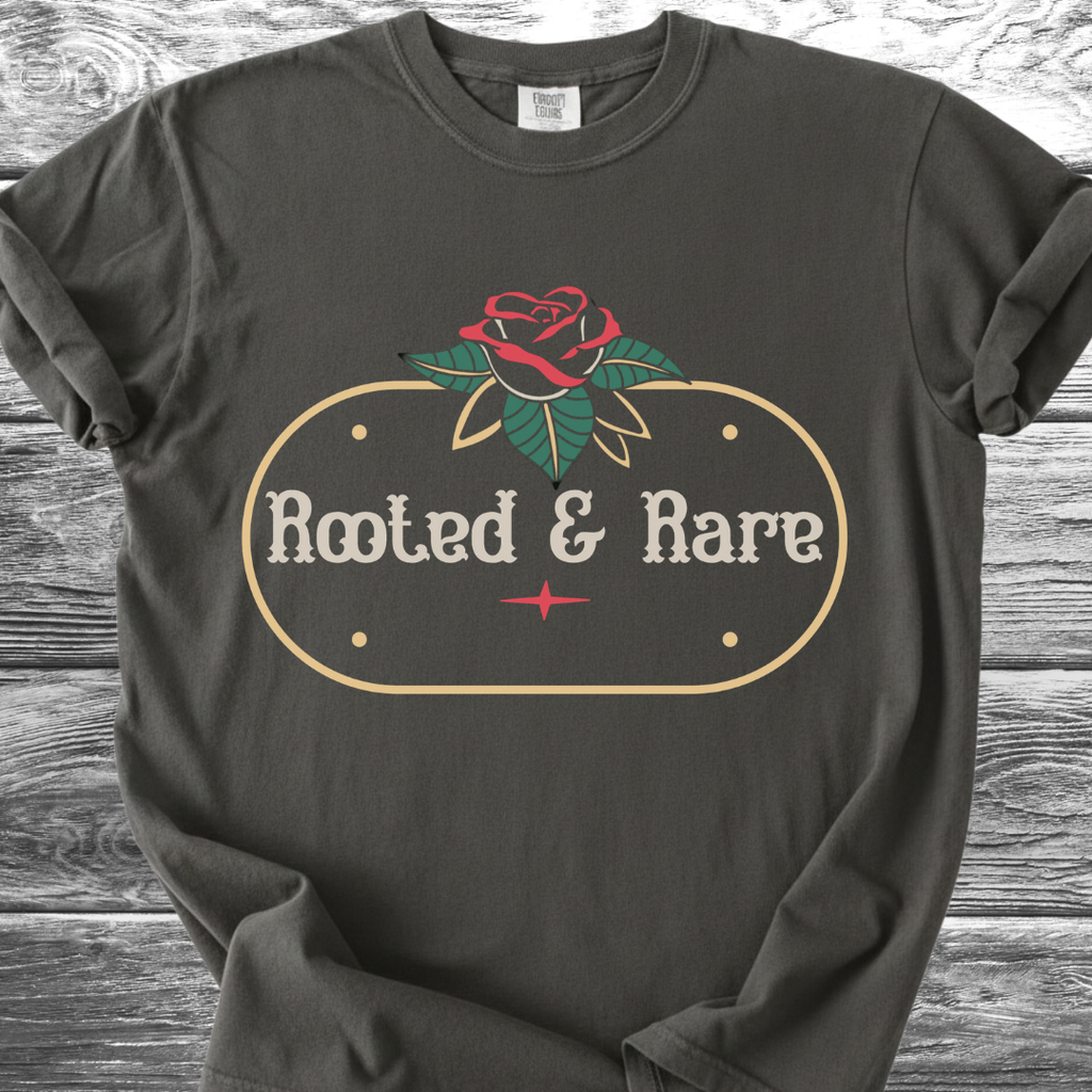 Rooted & Rare Rose Plaque TShirt