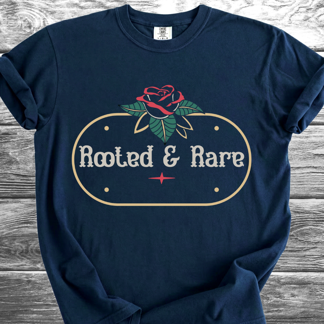 Rooted & Rare Rose Plaque TShirt