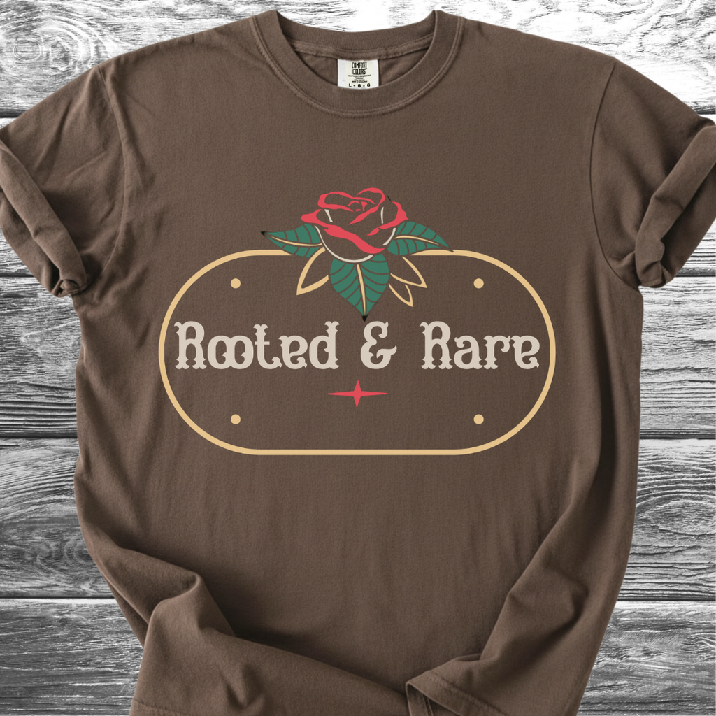 Rooted & Rare Rose Plaque TShirt