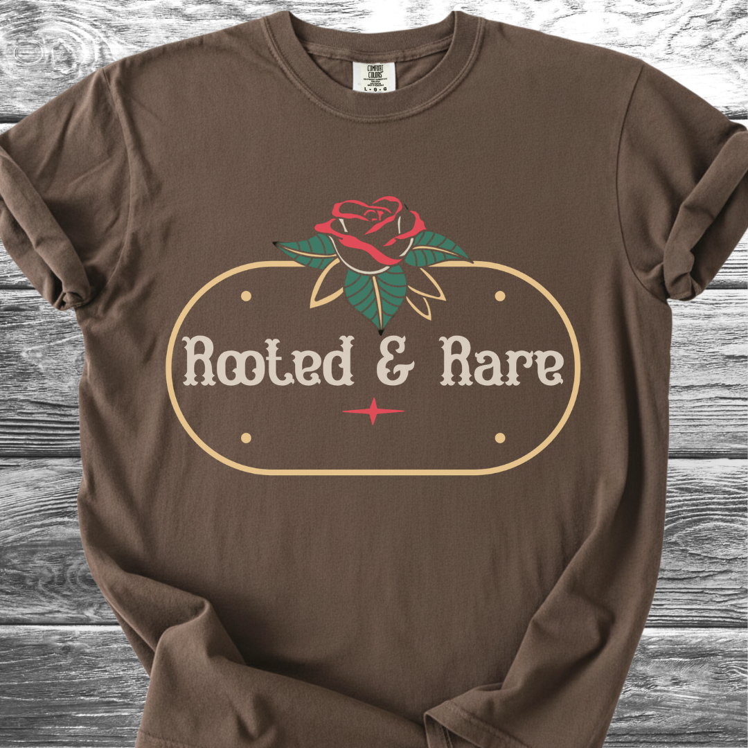 Rooted & Rare Rose Plaque TShirt