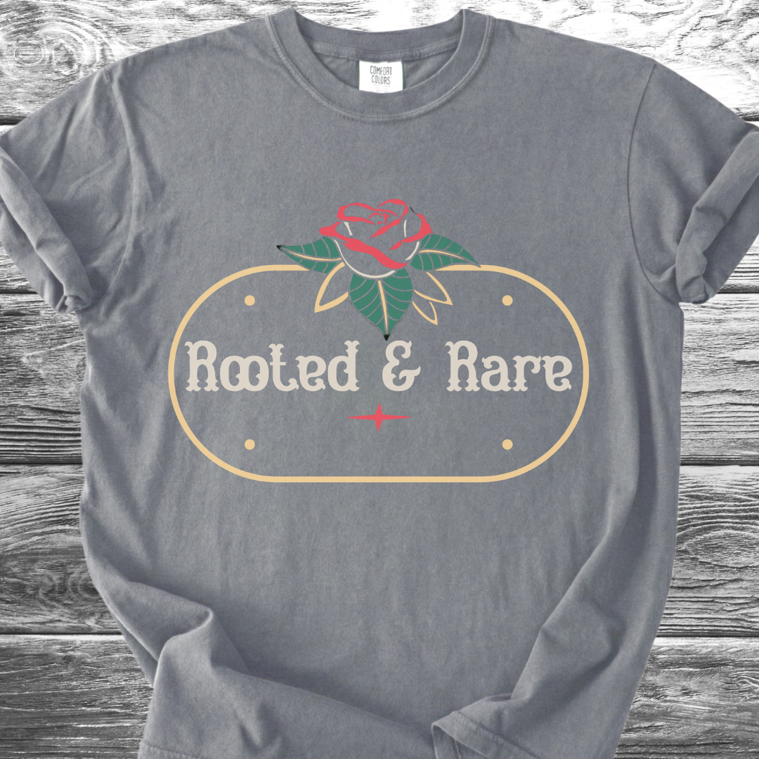 Rooted & Rare Rose Plaque TShirt