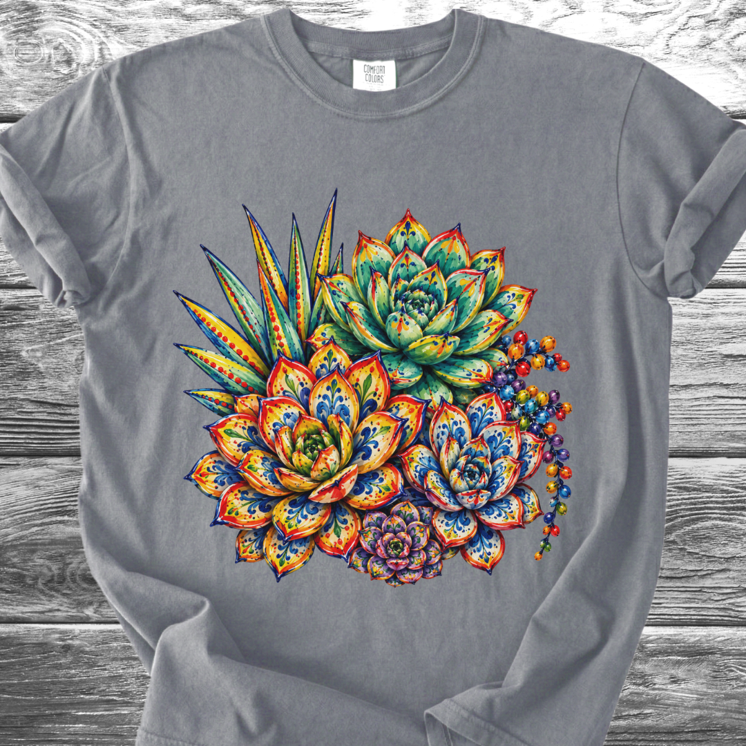Ceramic Style Succulents TShirt