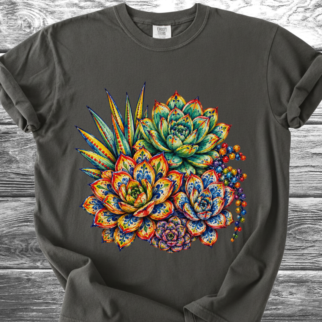 Ceramic Style Succulents TShirt