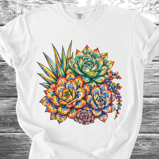 Ceramic Style Succulents TShirt