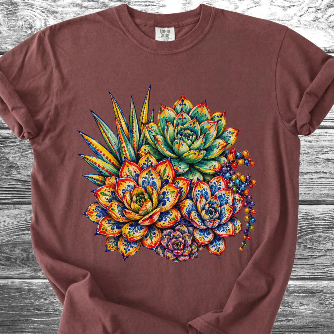 Ceramic Style Succulents TShirt